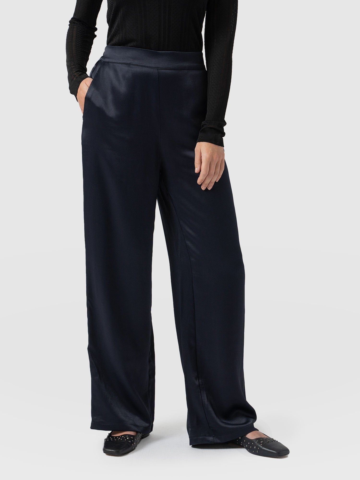 Langley Wide Leg Pant Navy - Women's Trousers | Saint + Sofia® UK