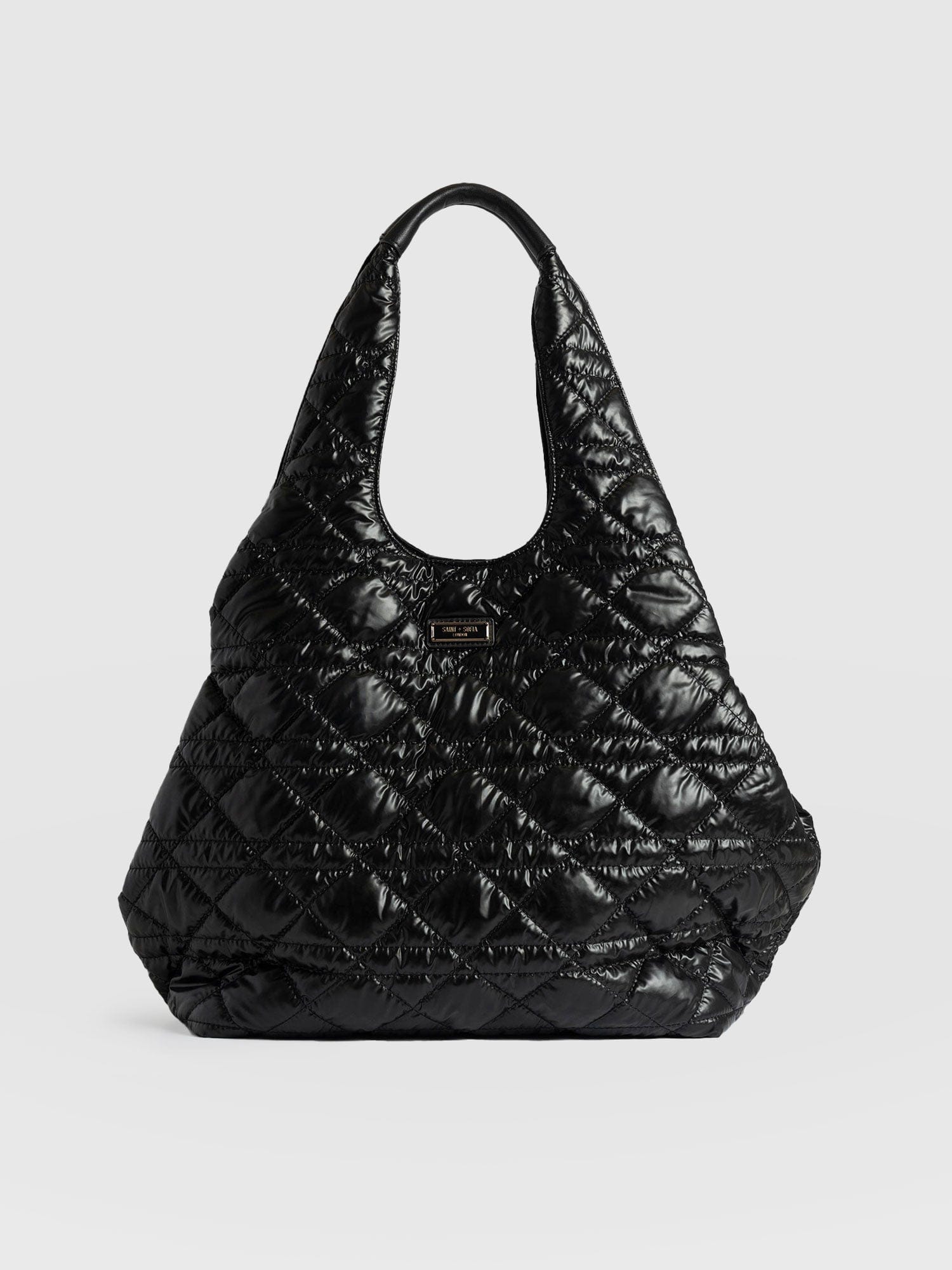 Large Stella Quilted Shoulder Tote Bag Black Women's Bags