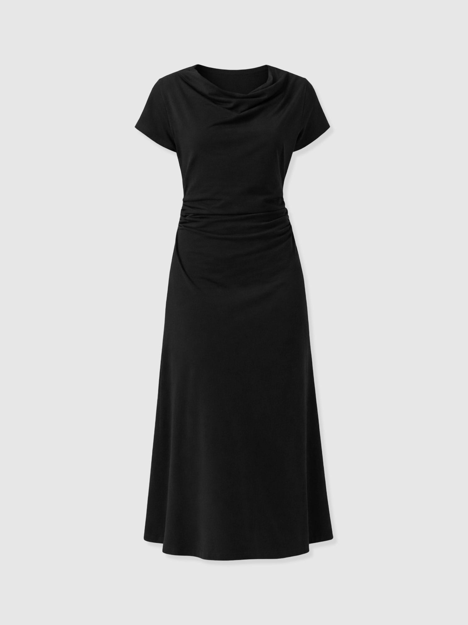 Laurie Cowl Neck Dress - Black - Women's Dresses | Saint + Sofia® UK