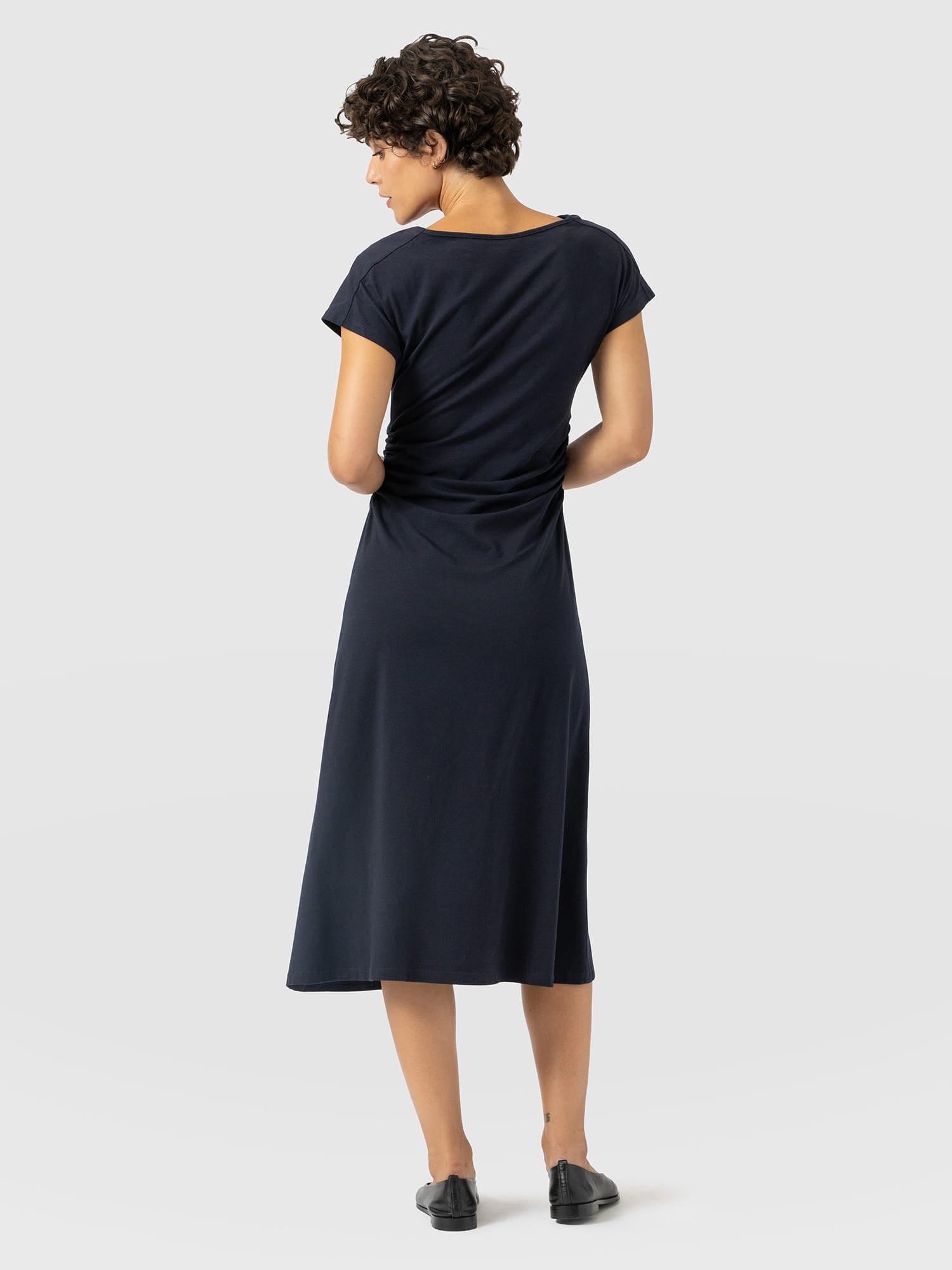Laurie Cowl Neck Dress - Navy