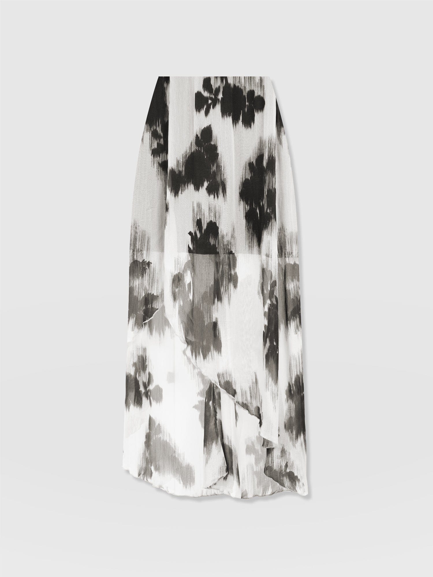 Lexi High Low Skirt - White Fade Floral - Women's Skirts | Saint and Sofia® UK