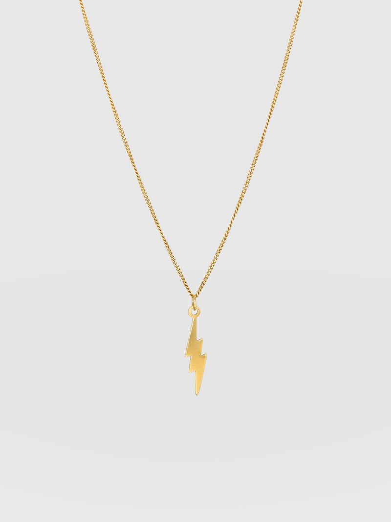 Lightning Bolt Pendant Necklace Gold - Women's Necklaces | Saint + Sofia® UK