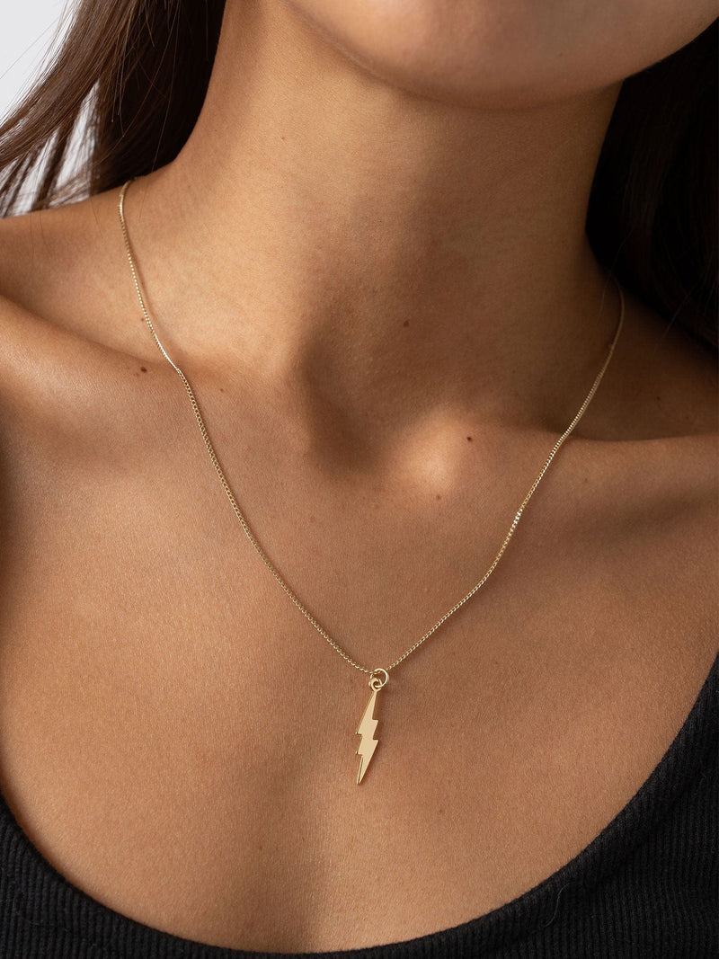 Lightning Bolt Pendant Necklace Gold - Women's Necklaces | Saint + Sofia® UK