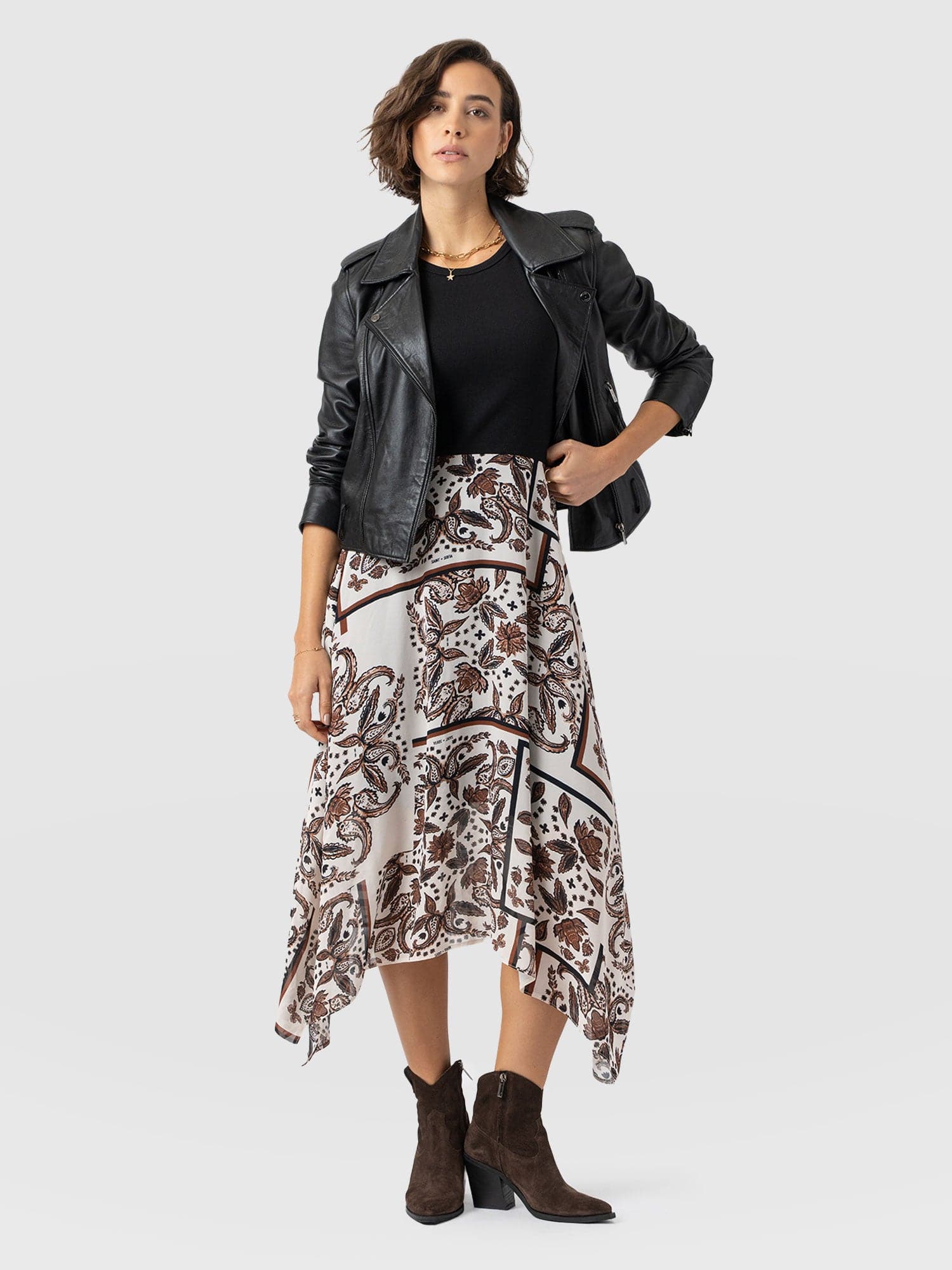 Lila Hanky Hem Dress - Cream Paisley - Women's Dresses | Saint + Sofia? UK
