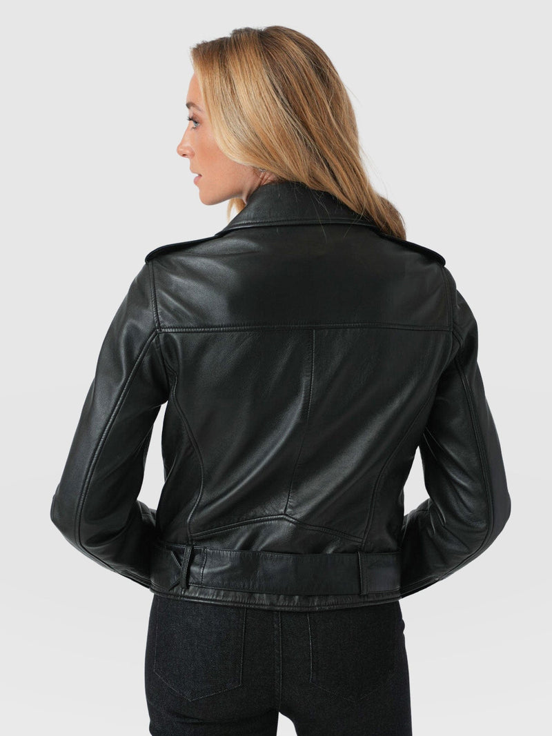 Luther Leather Jacket Black - Women's Leather Jacket | Saint + Sofia® UK