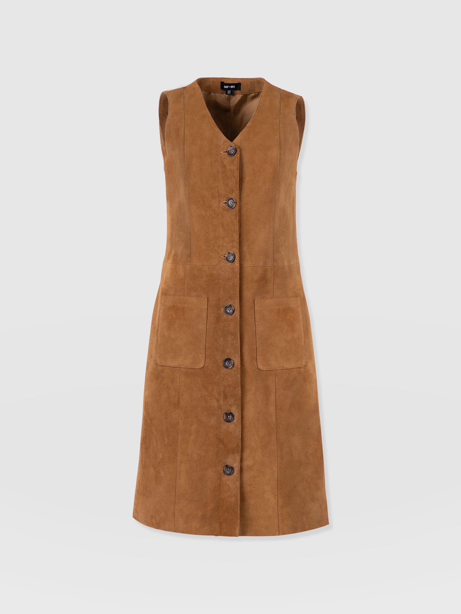 Luther Suede Mini Dress - Camel - Women's Dresses | Saint + Sofia® UK