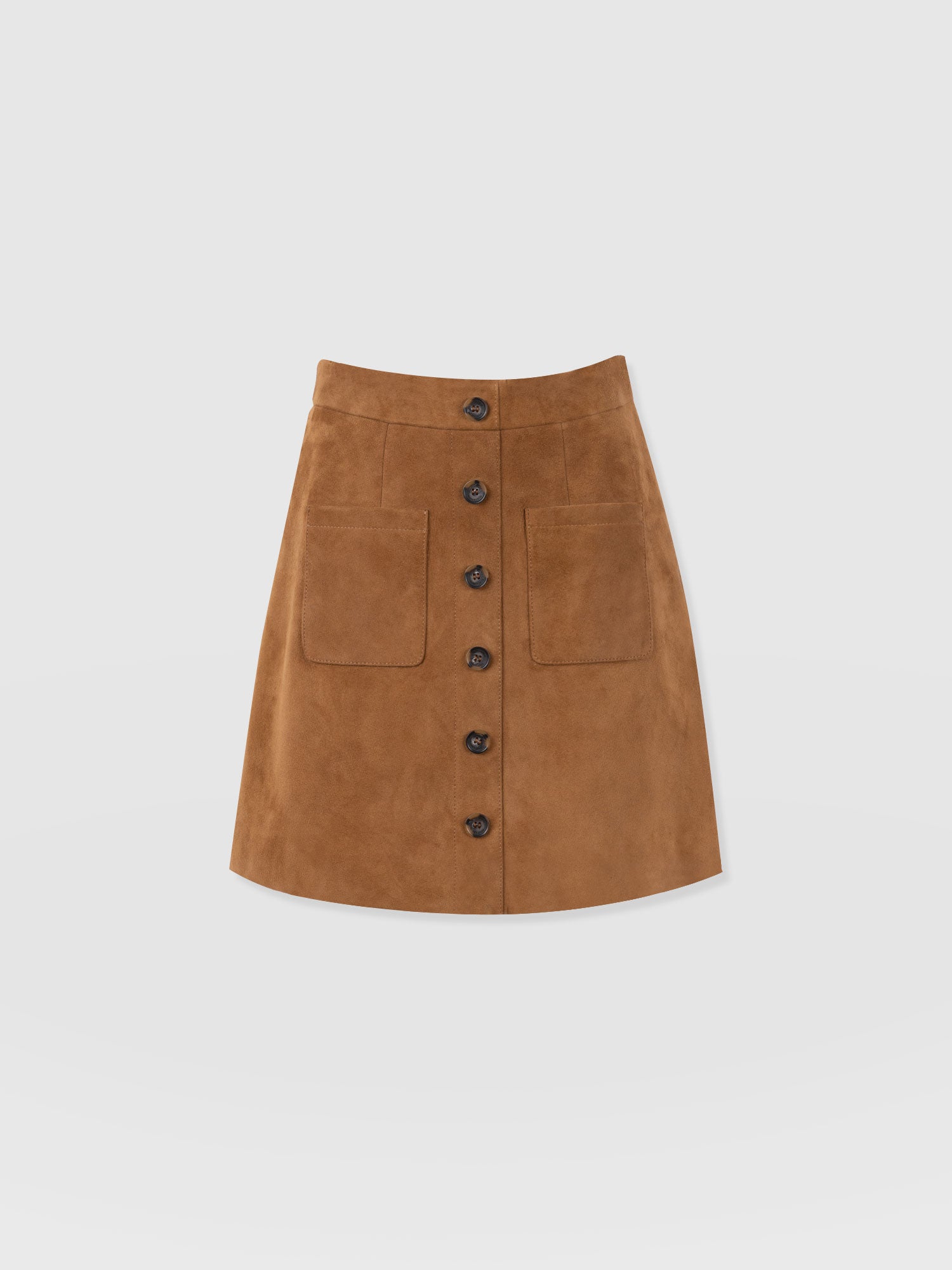 Luther Suede Mini Skirt- Camel - Women's Skirts | Saint + Sofia® UK