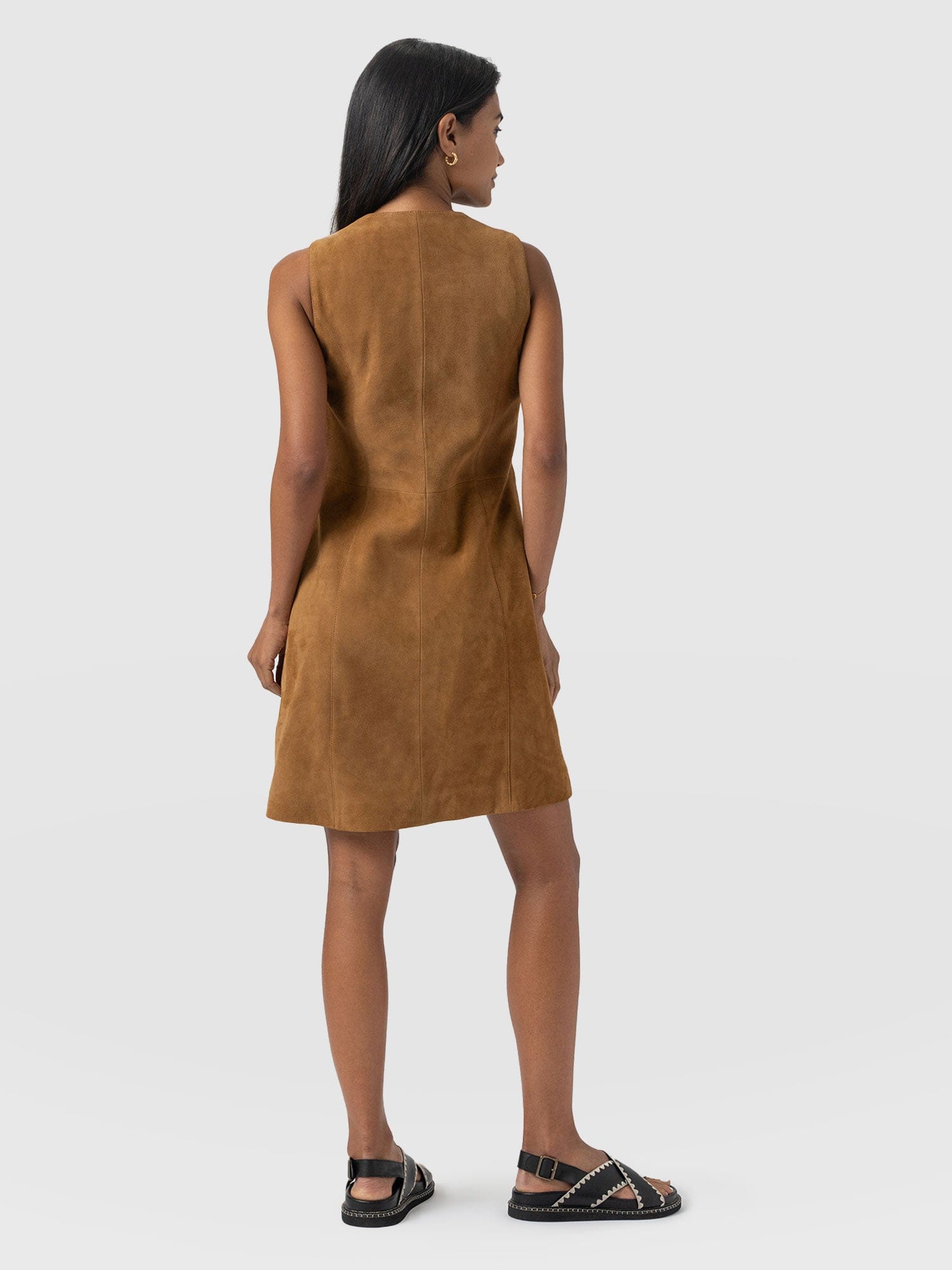 Luther Suede Mini Dress - Camel - Women's Dresses | Saint + Sofia® UK