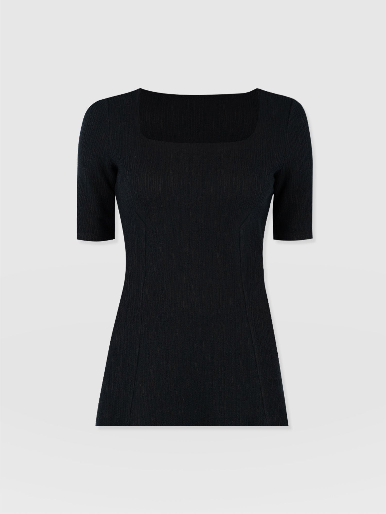 Akia Short Sleeve Tee - Black Textured - Women's T-Shirts | Saint and Sofia® UK