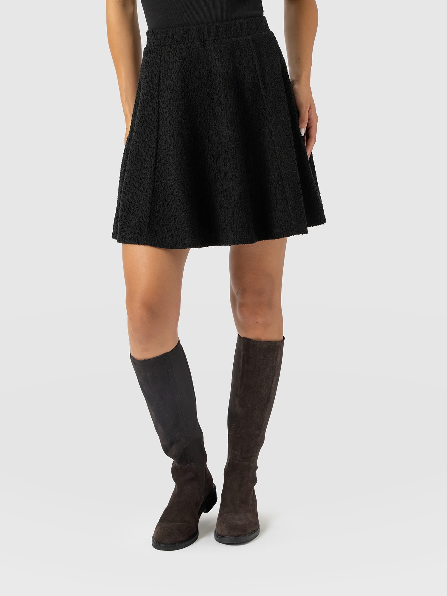 Macie Mini Skirt - Black Boucle