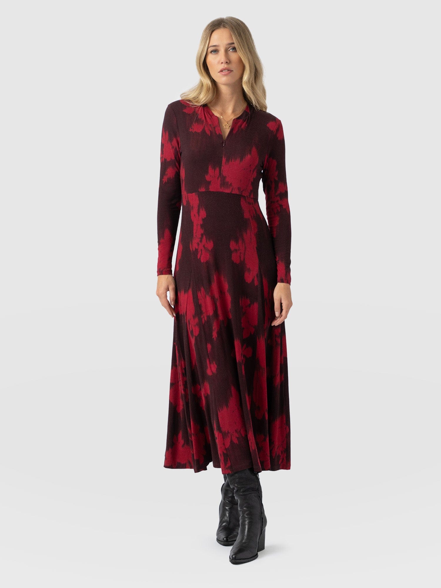 Macie Zip Up Dress - Pink Fade Floral - Women's Dresses | Saint and Sofia® UK