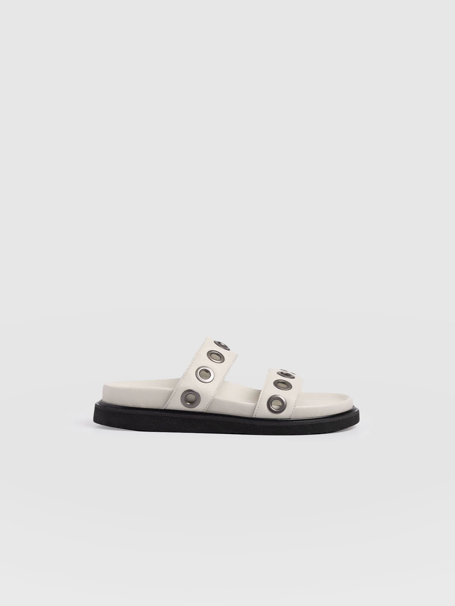 Madison Eyelet Slides - Cream - Women's Shoes | Saint + Sofia® UK
