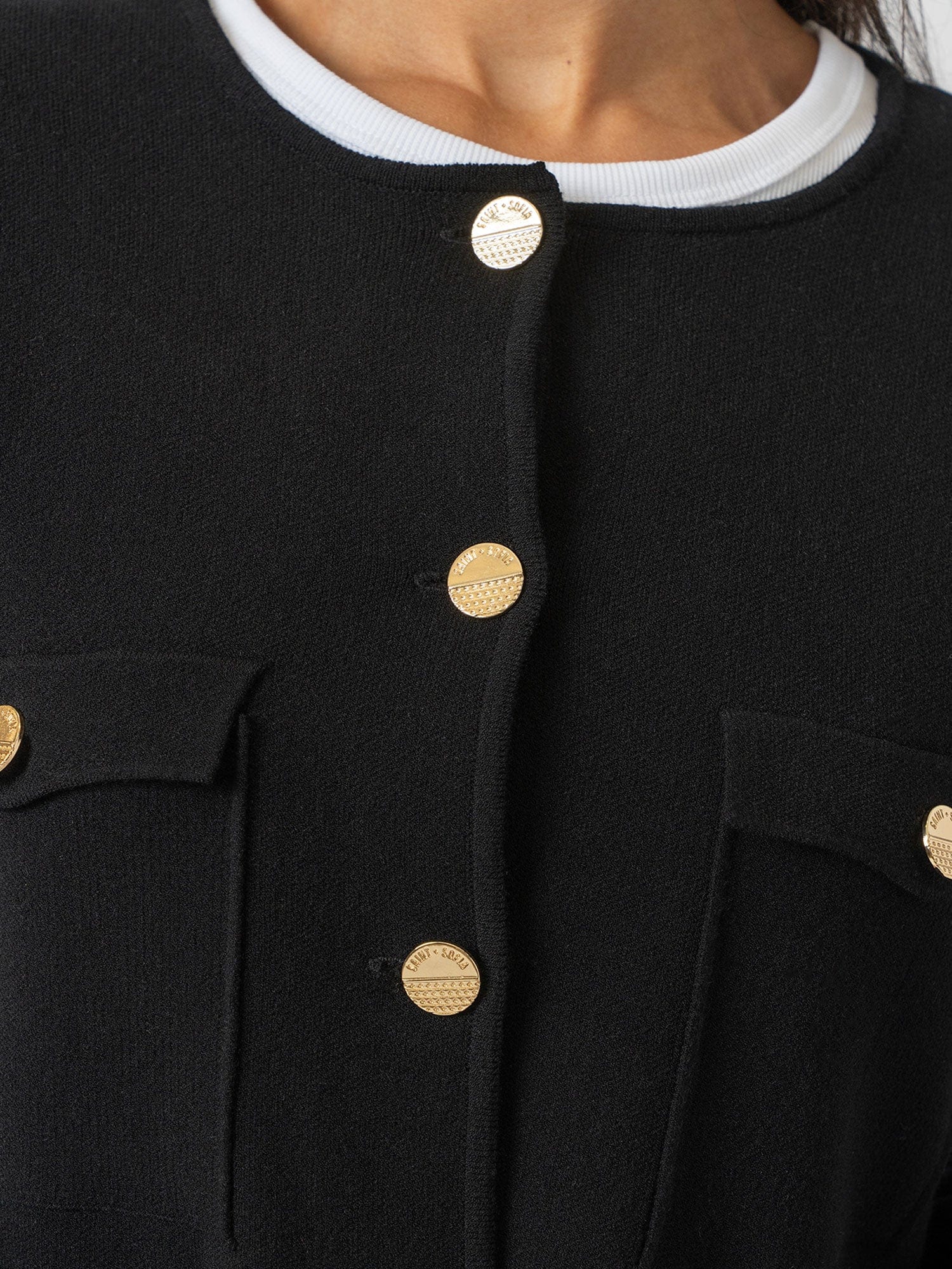 Maeva Knit Jacket - Black - Women's Jackets | Saint + Sofia® UK