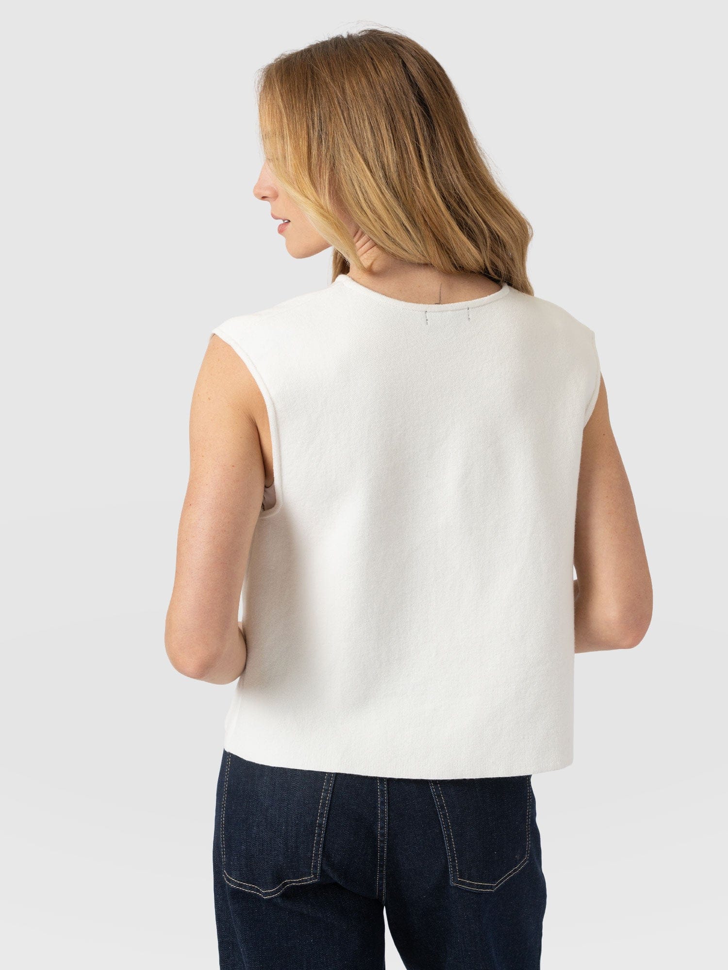 Maeva Knit Waistcoat - Cream - Women's Jumpers | Saint + Sofia® UK