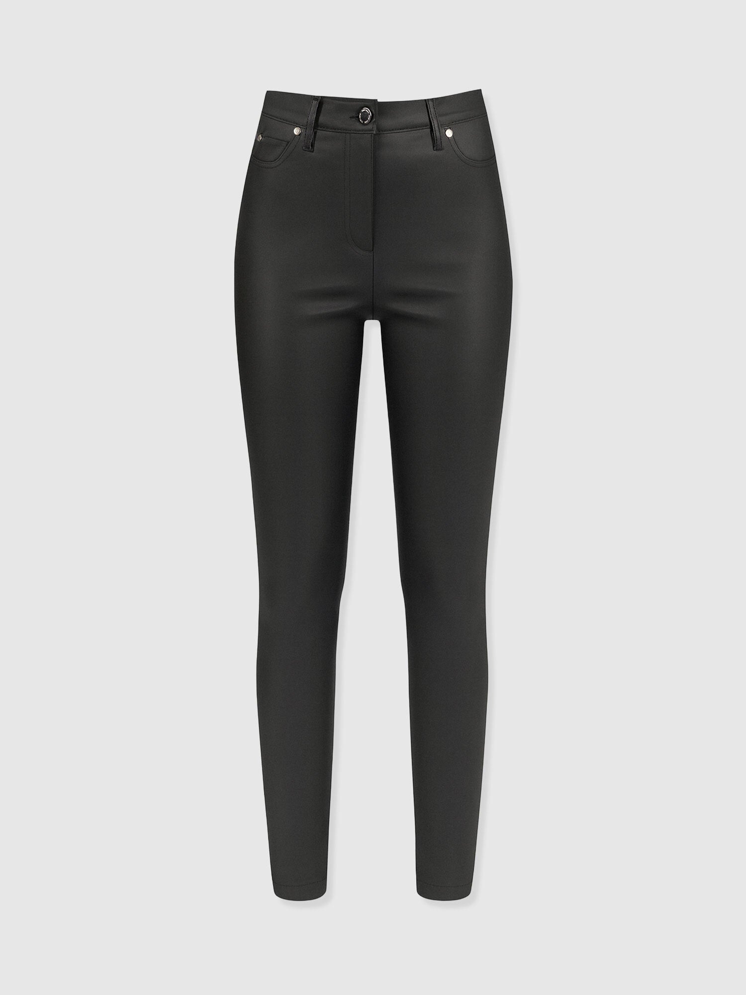 Maeva Skinny Pant Black Coated - Women's Trousers | Saint + Sofia® UK