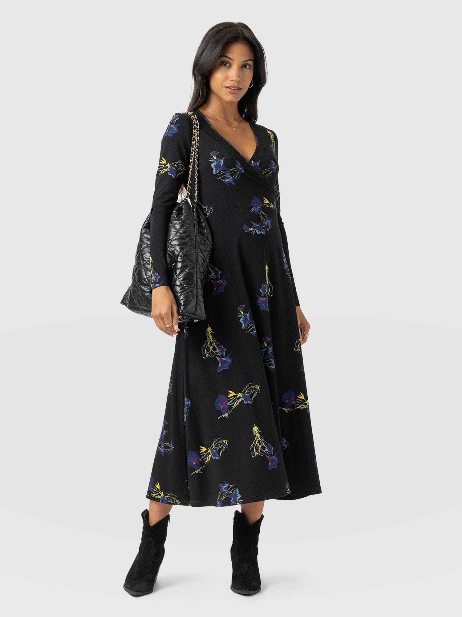 Maggie Wrap Dress Blue Lily Gardens - Women's Dresses | Saint + Sofia® UK