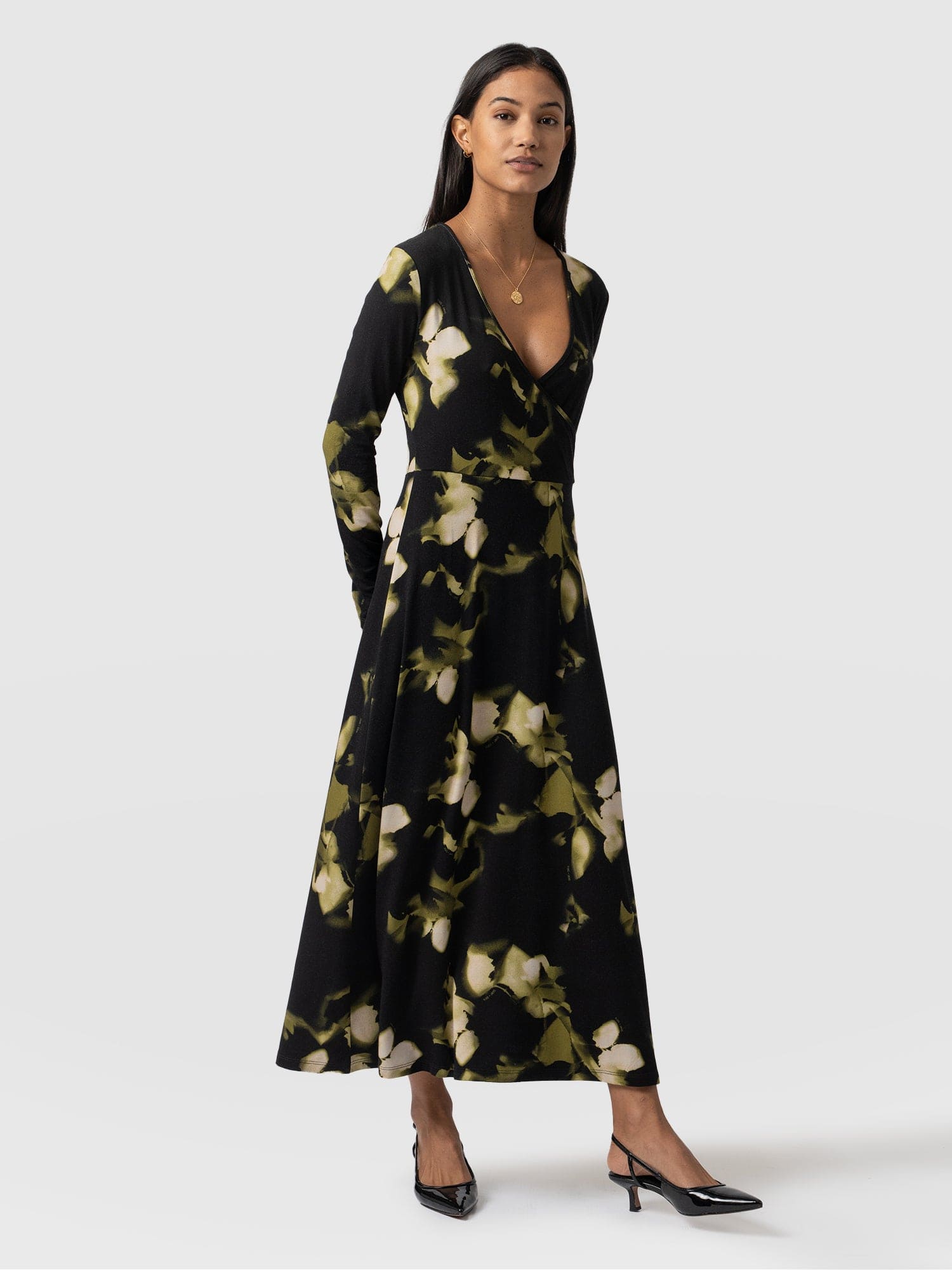 Maggie Wrap Dress Green Aurora - Women's Dresses | Saint + Sofia® UK