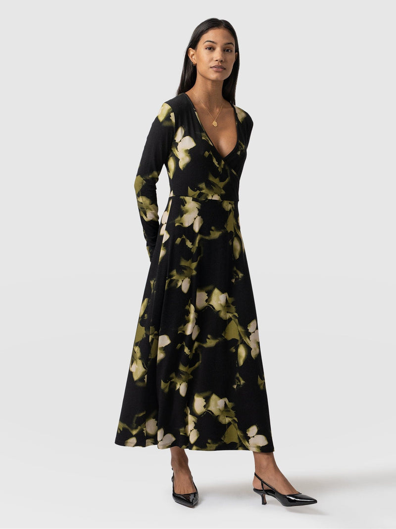 Maggie Wrap Dress Green Aurora - Women's Dresses | Saint + Sofia® UK