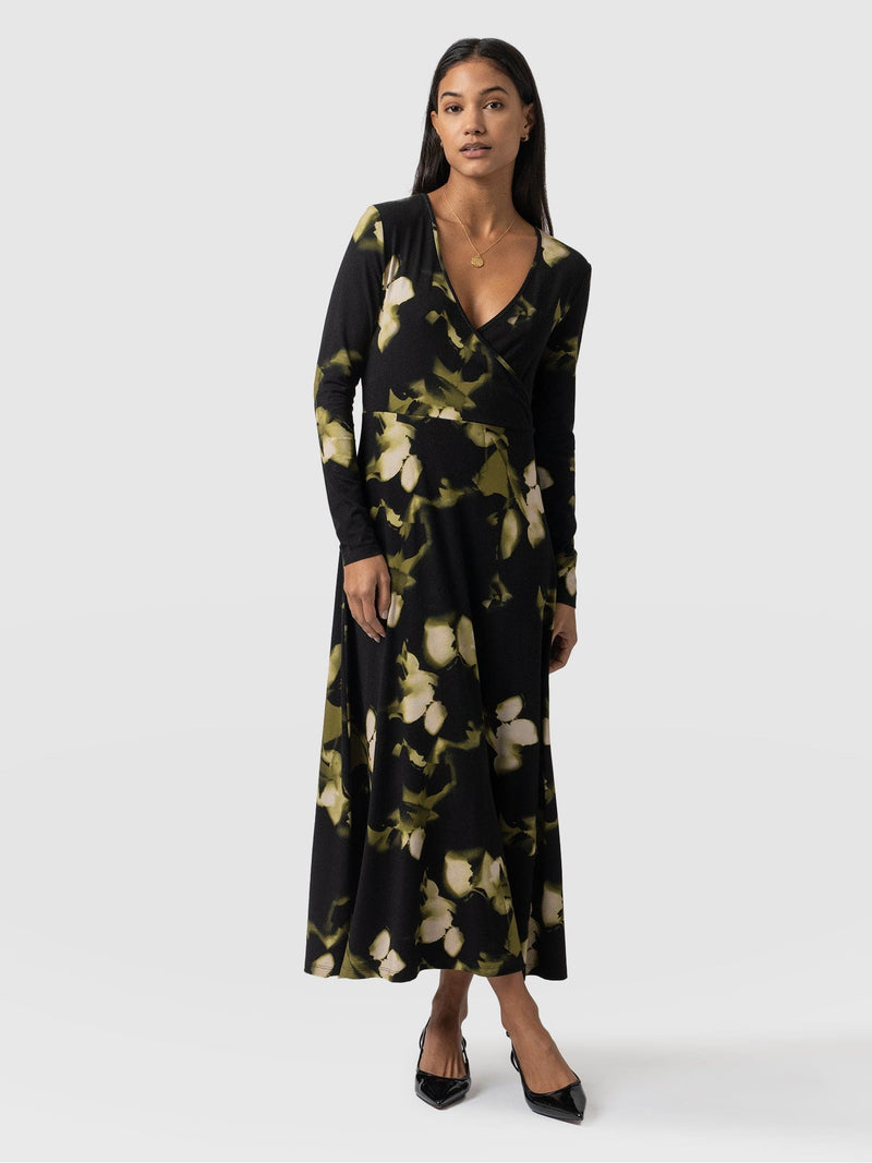 Maggie Wrap Dress Green Aurora - Women's Dresses | Saint + Sofia® UK