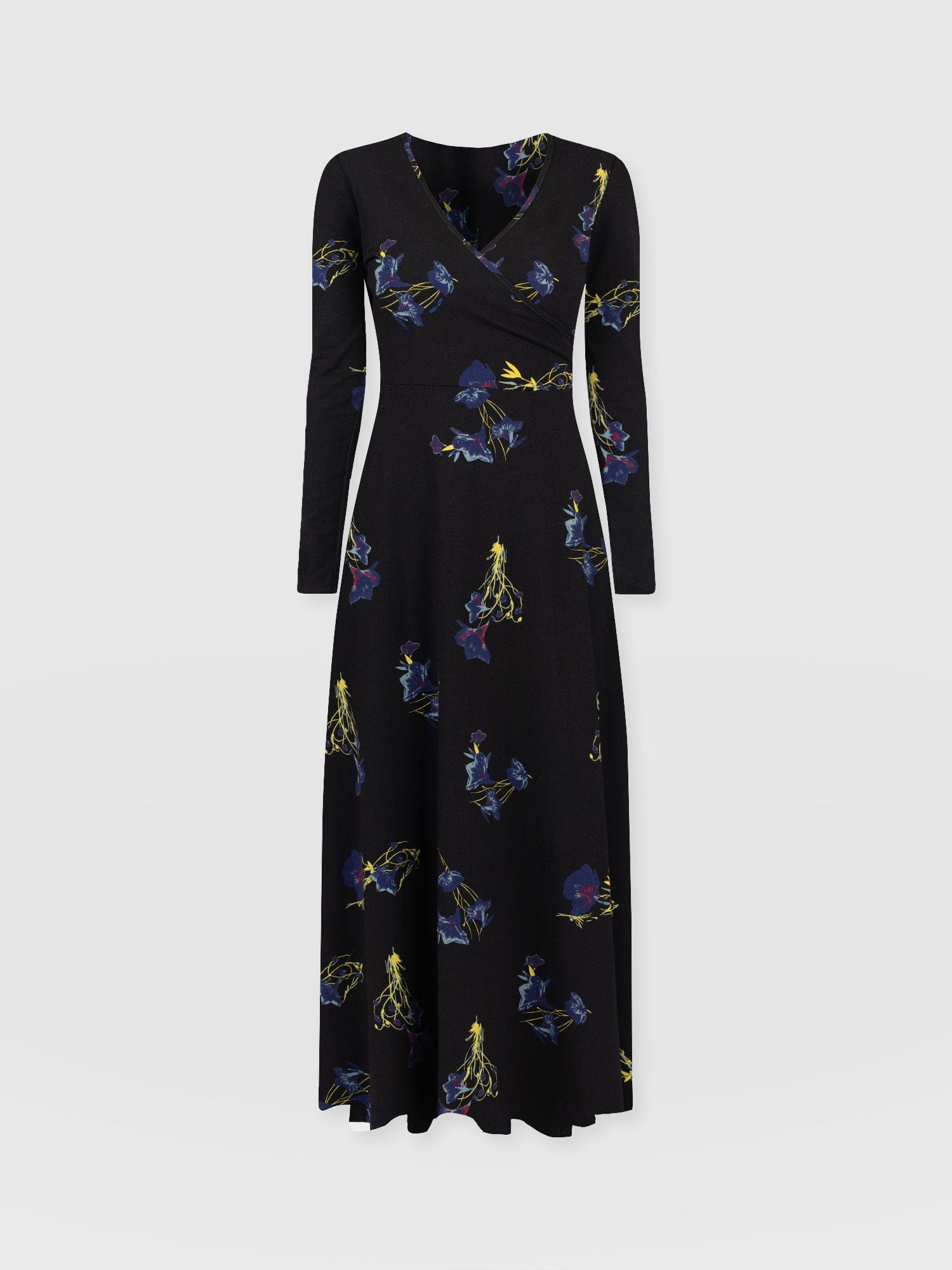 Maggie Wrap Dress Blue Lily Gardens - Women's Dresses | Saint + Sofia® UK
