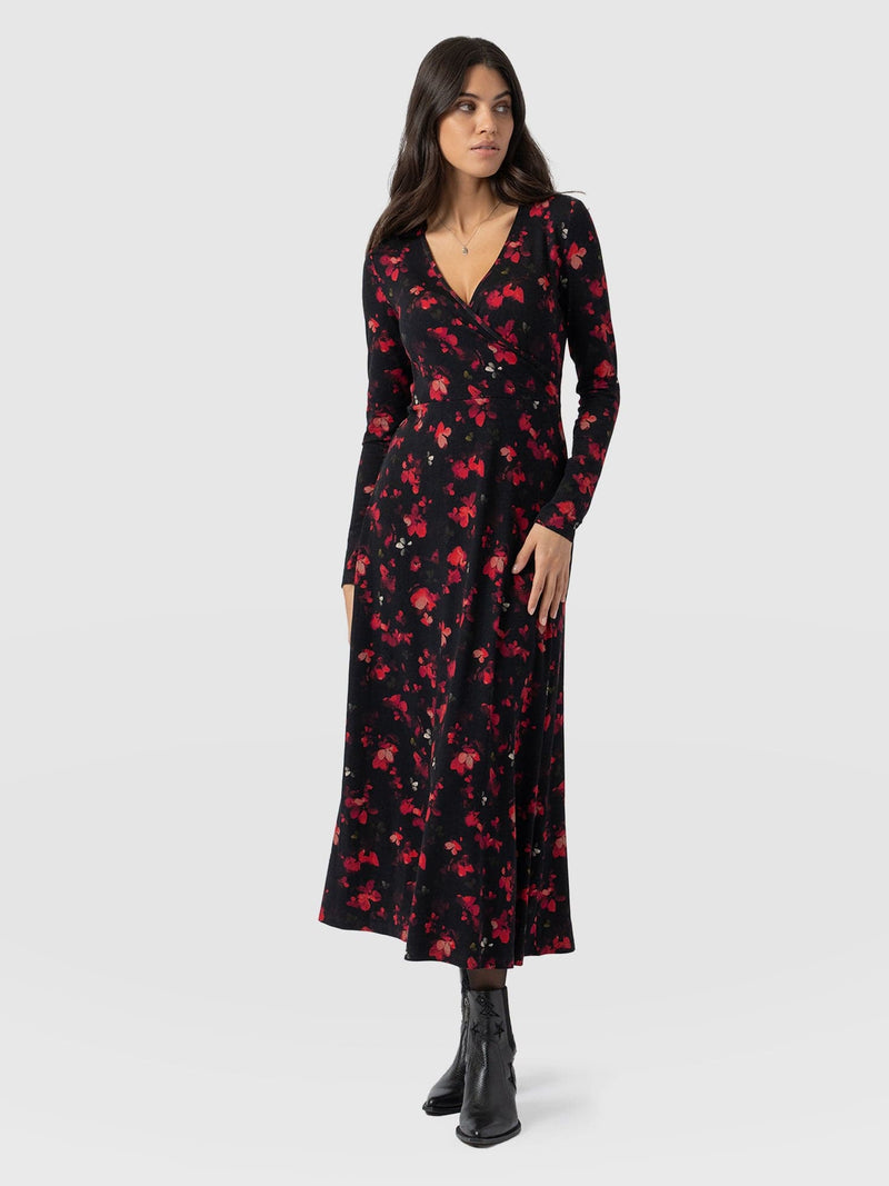 Maggie Wrap Midi Dress Pink Aurora - Women's Dresses | Saint + Sofia® UK