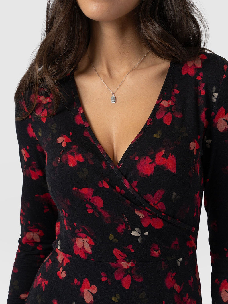 Maggie Wrap Midi Dress Pink Aurora - Women's Dresses | Saint + Sofia® UK