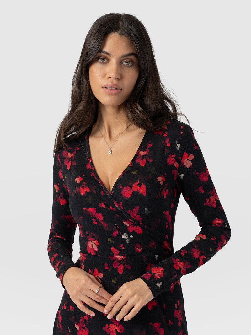 Maggie Wrap Midi Dress Pink Aurora - Women's Dresses | Saint + Sofia® UK