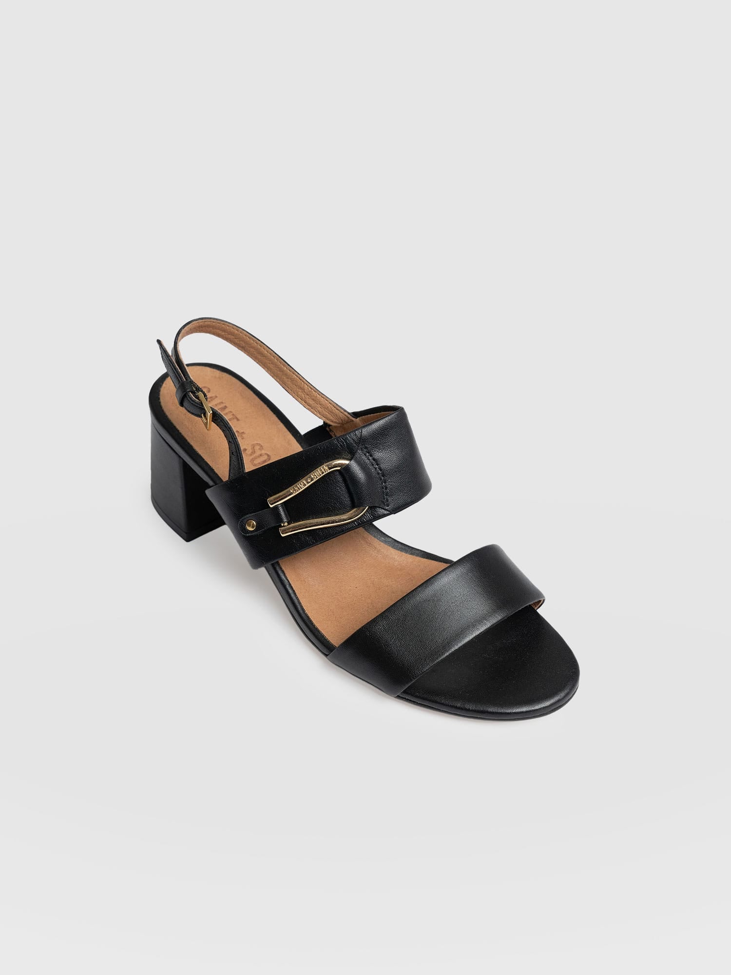 Maida Block Heeled Mules - Black