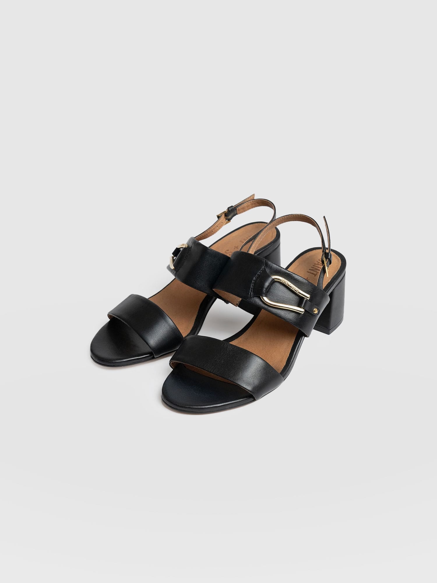Maida Block Heeled Mules - Black