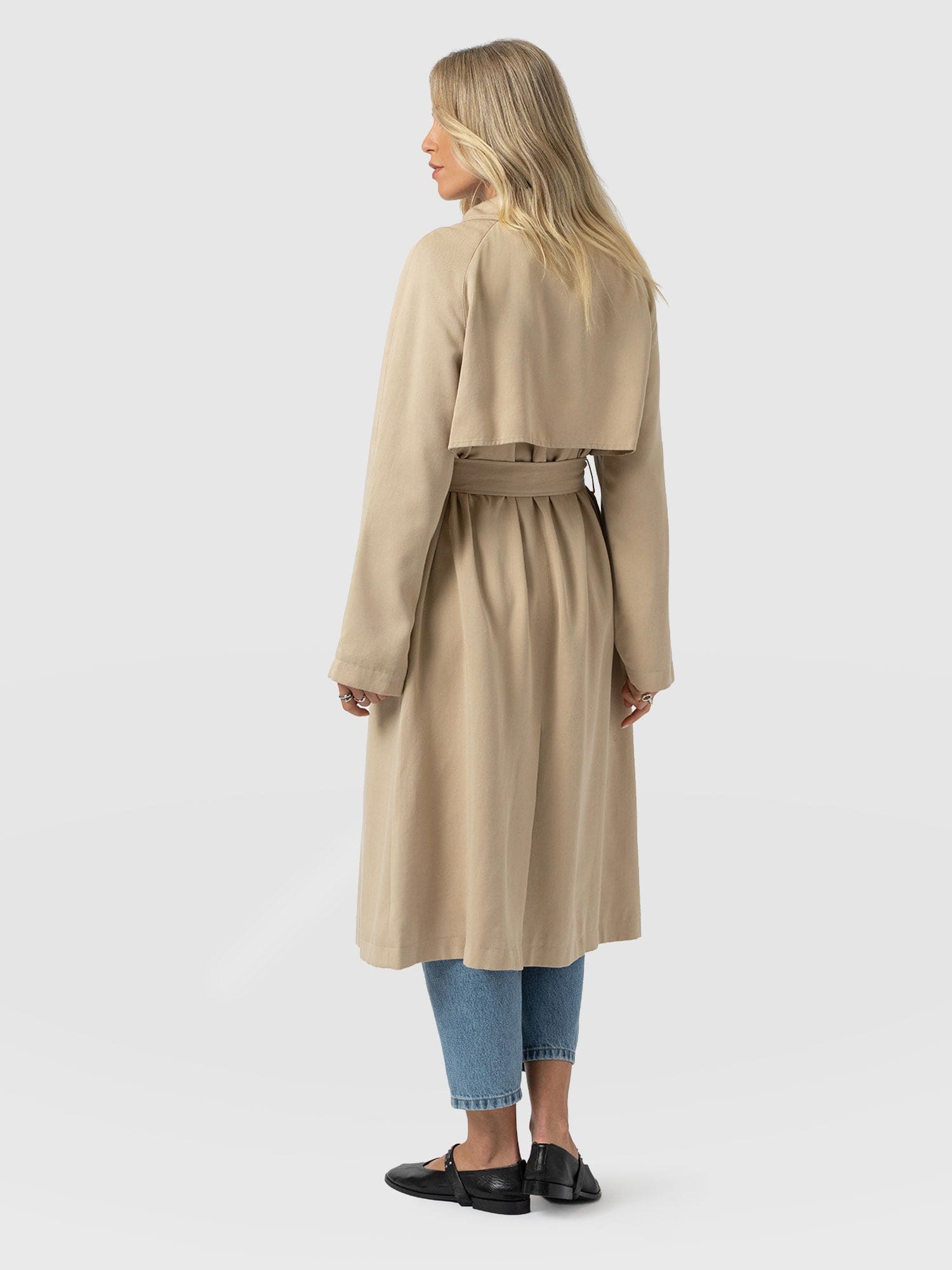 Marion Double Breasted Trench Beige - Women's Overcoats | Saint + Sofia® UK