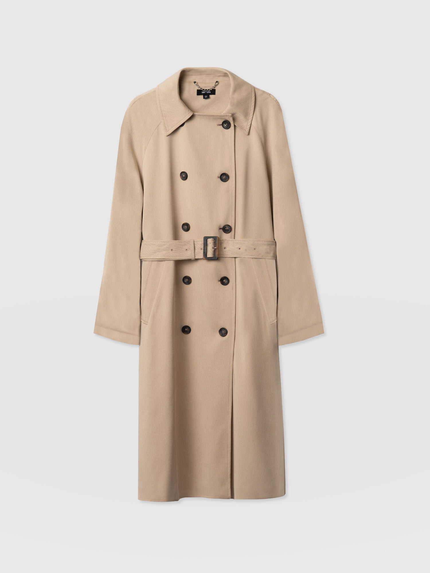 Marion Double Breasted Trench Beige - Women's Overcoats | Saint + Sofia® UK