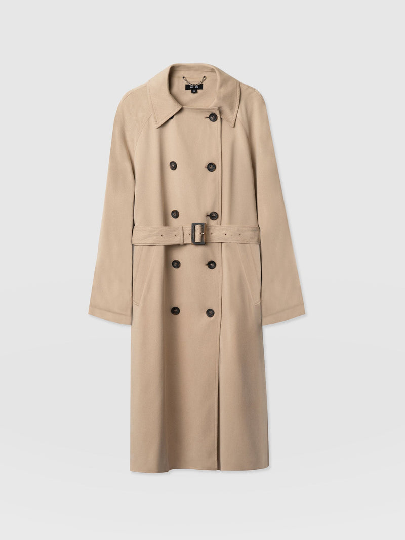 Marion Double Breasted Trench Beige - Women's Overcoats | Saint + Sofia® UK