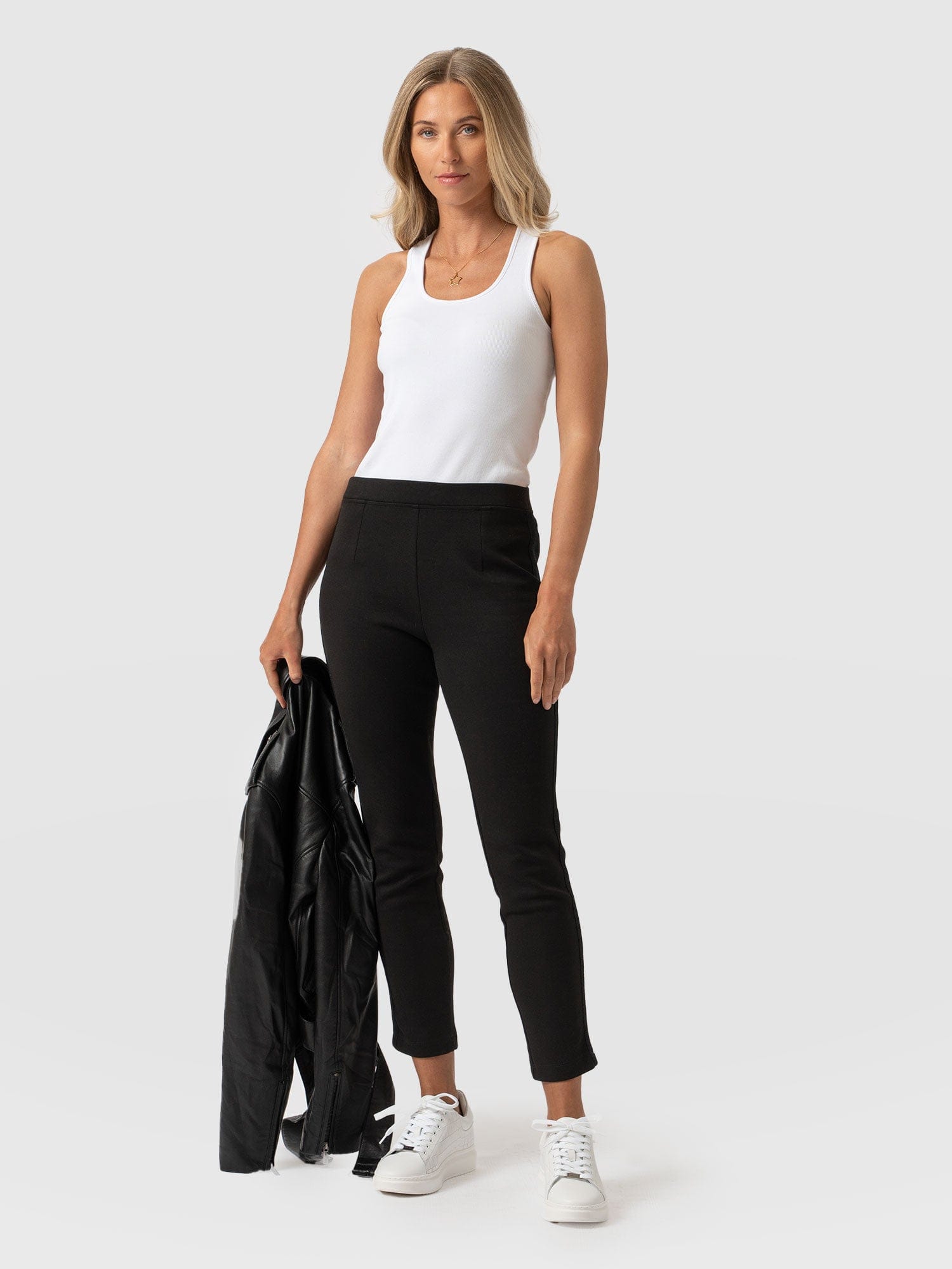 Marlow Tapered Pant Black - Women's Trousers | Saint + Sofia® UK