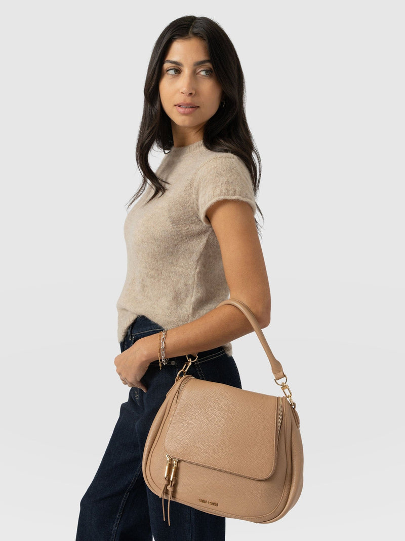 Marlowe Messenger Bag - Caramel - Women's Handbags | Saint + Sofia® UK