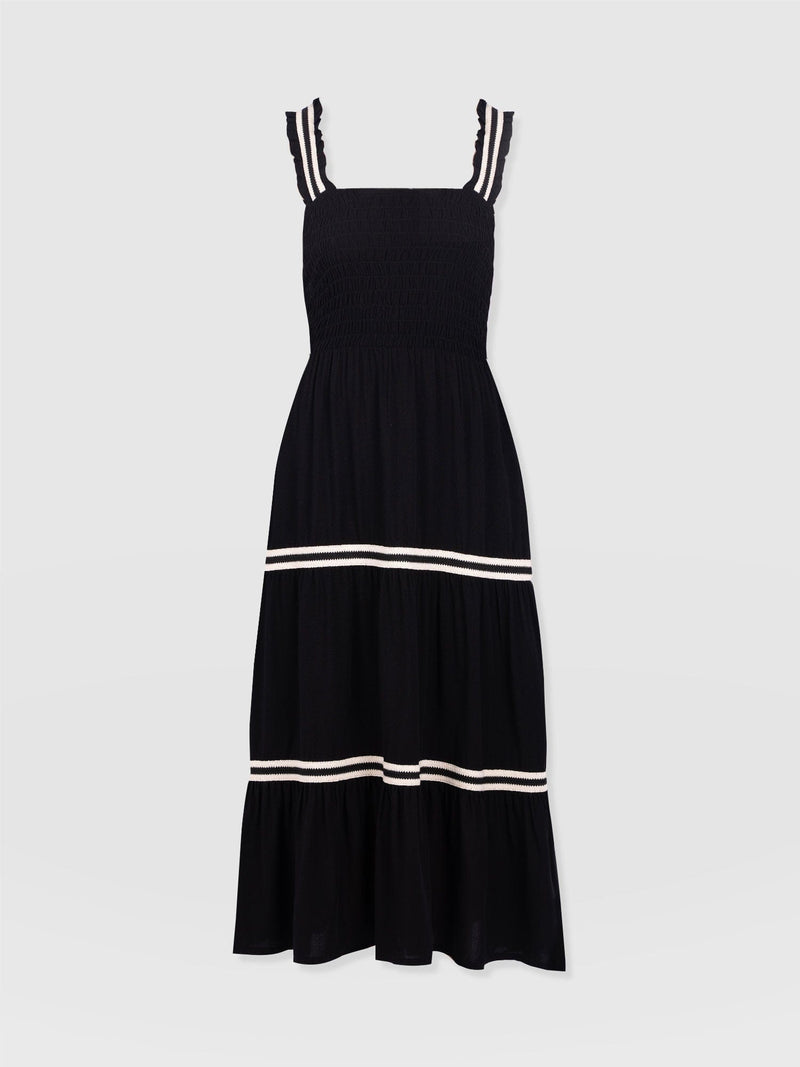 Maya Shirring Dress - Black