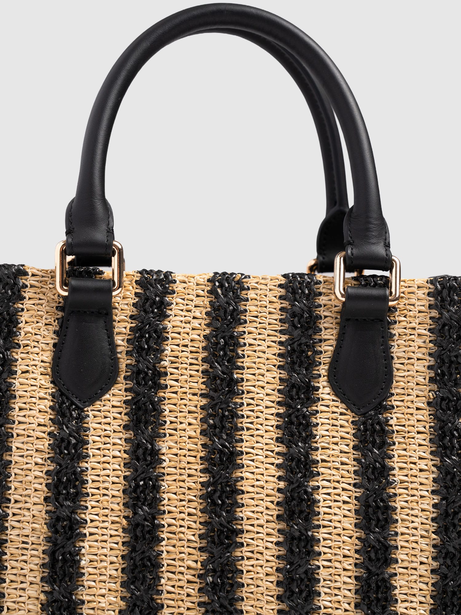 Mia Mini Tote Bag - Black Raffia - Women's Handbags | Saint + Sofia® UK