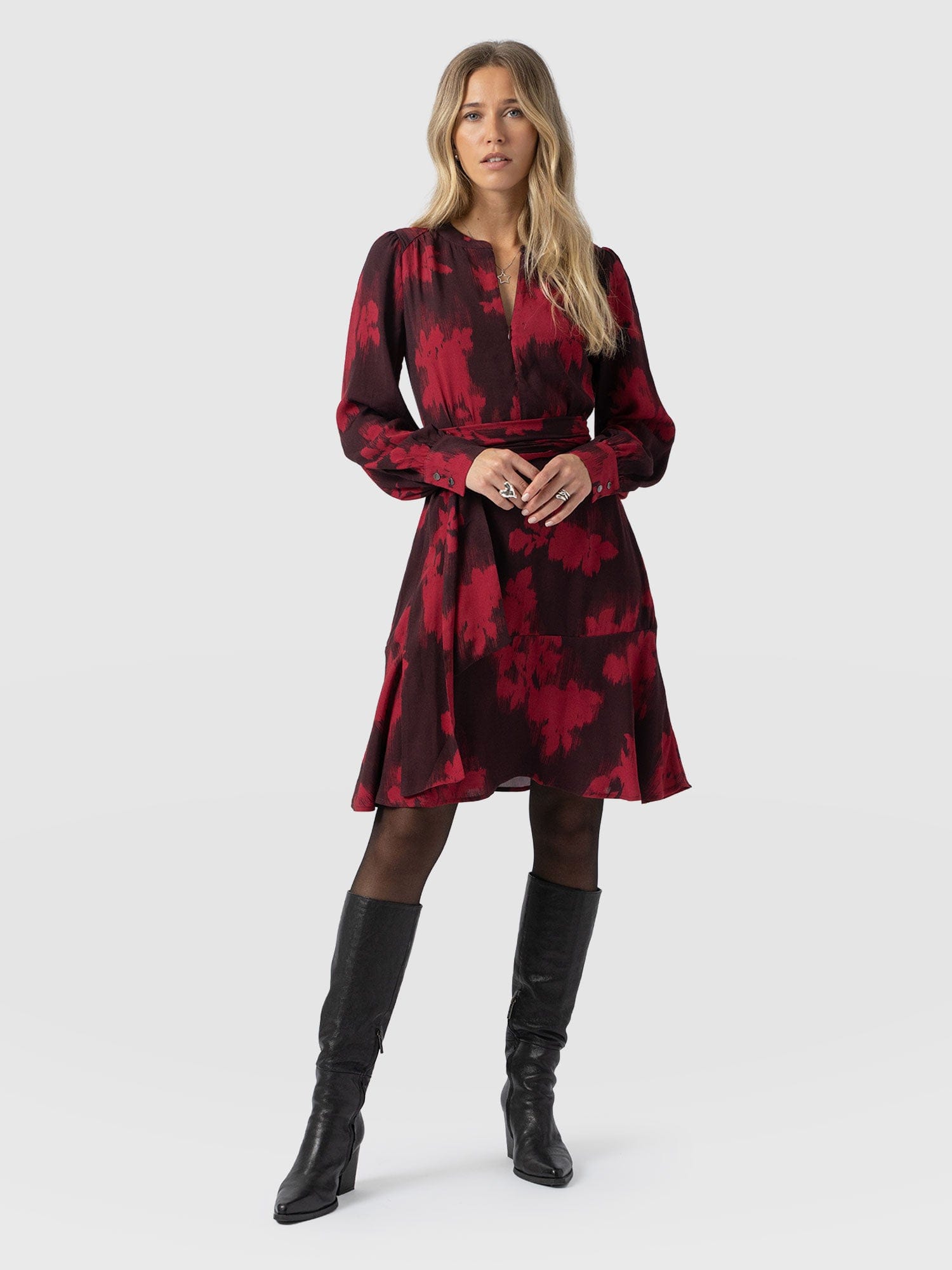 Mini Adaline Zip Up Dress - Pink Fade Floral - Women's Dresses | Saint and Sofia® UK