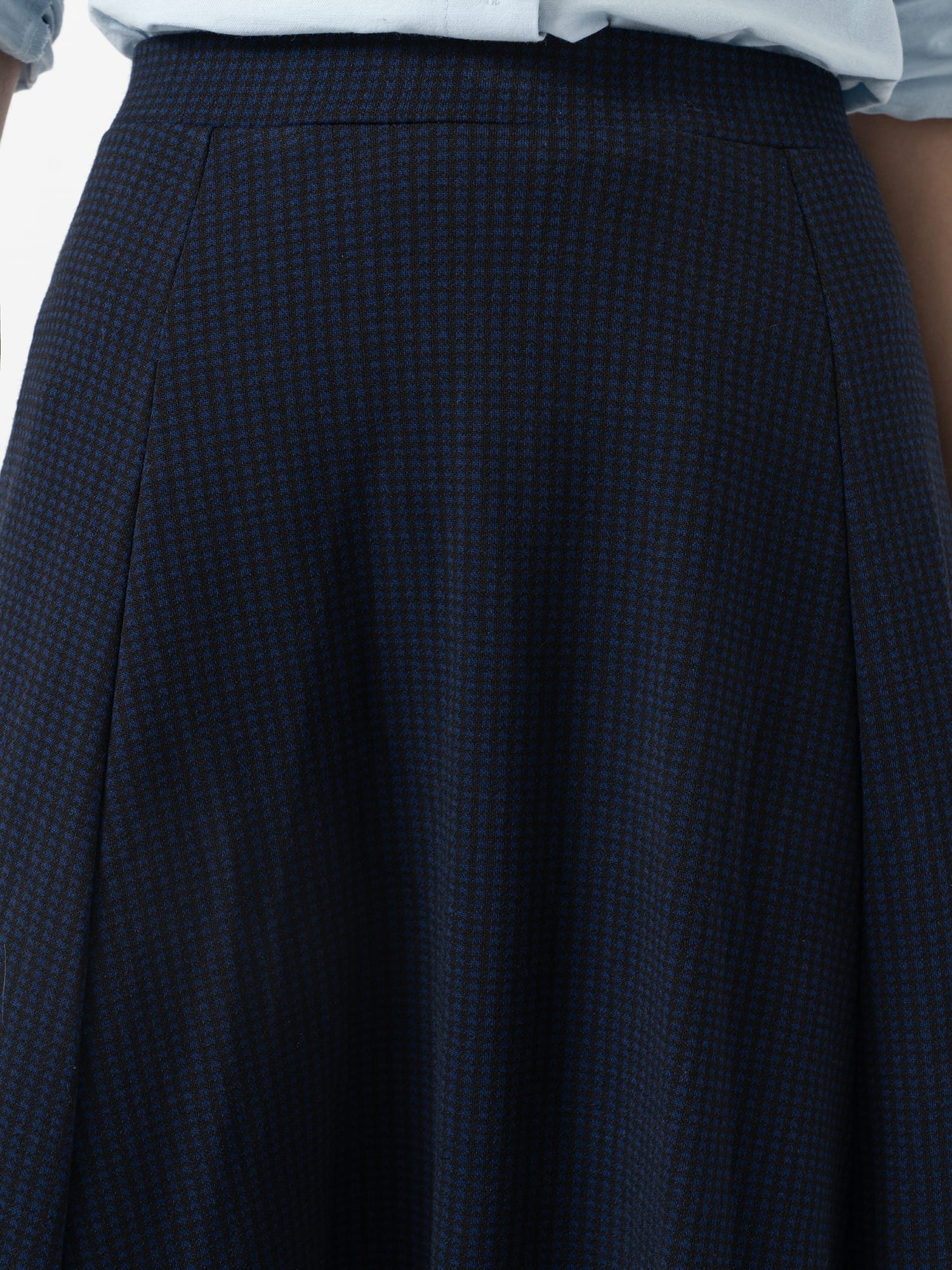 Neve Fit & Flare Skirt - Navy Mini Houndstooth