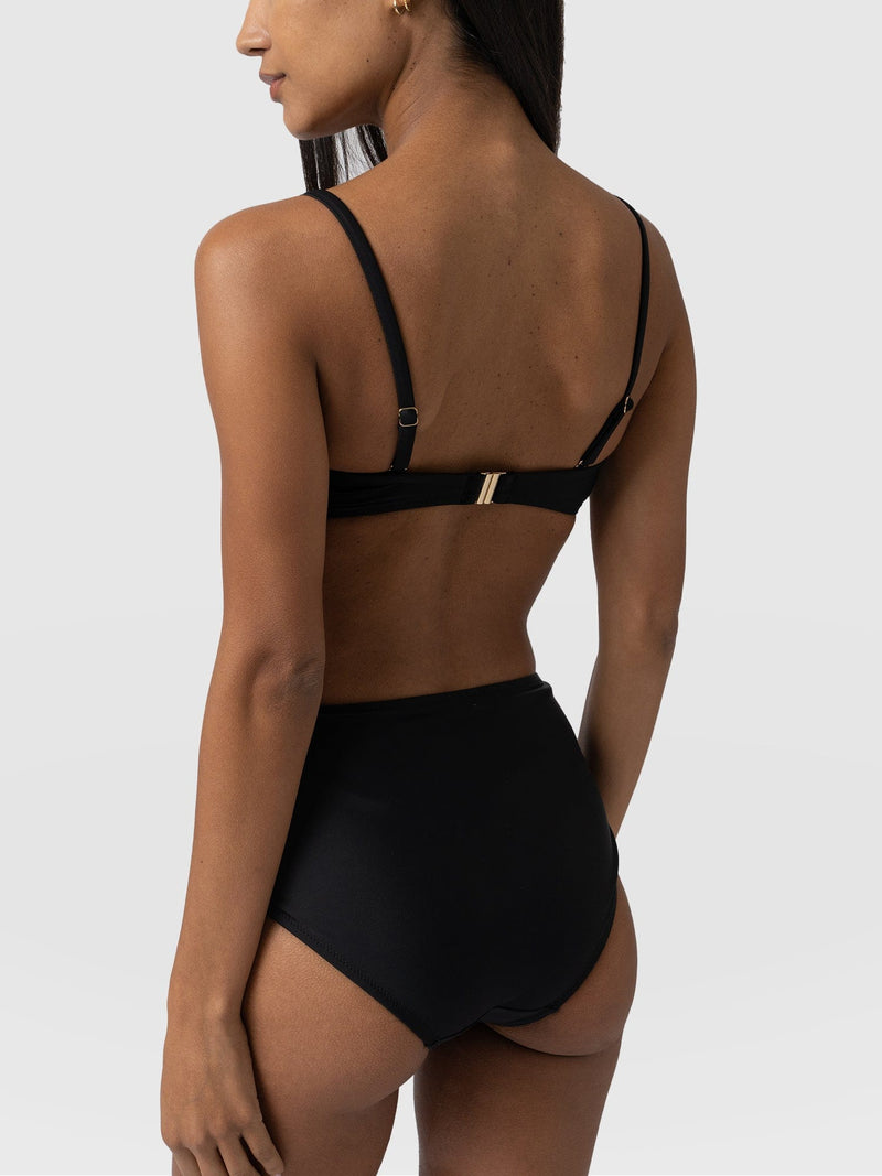 Nova High Waisted Bikini Bottom Black - Women's Swimwear | Saint + Sofia® UK