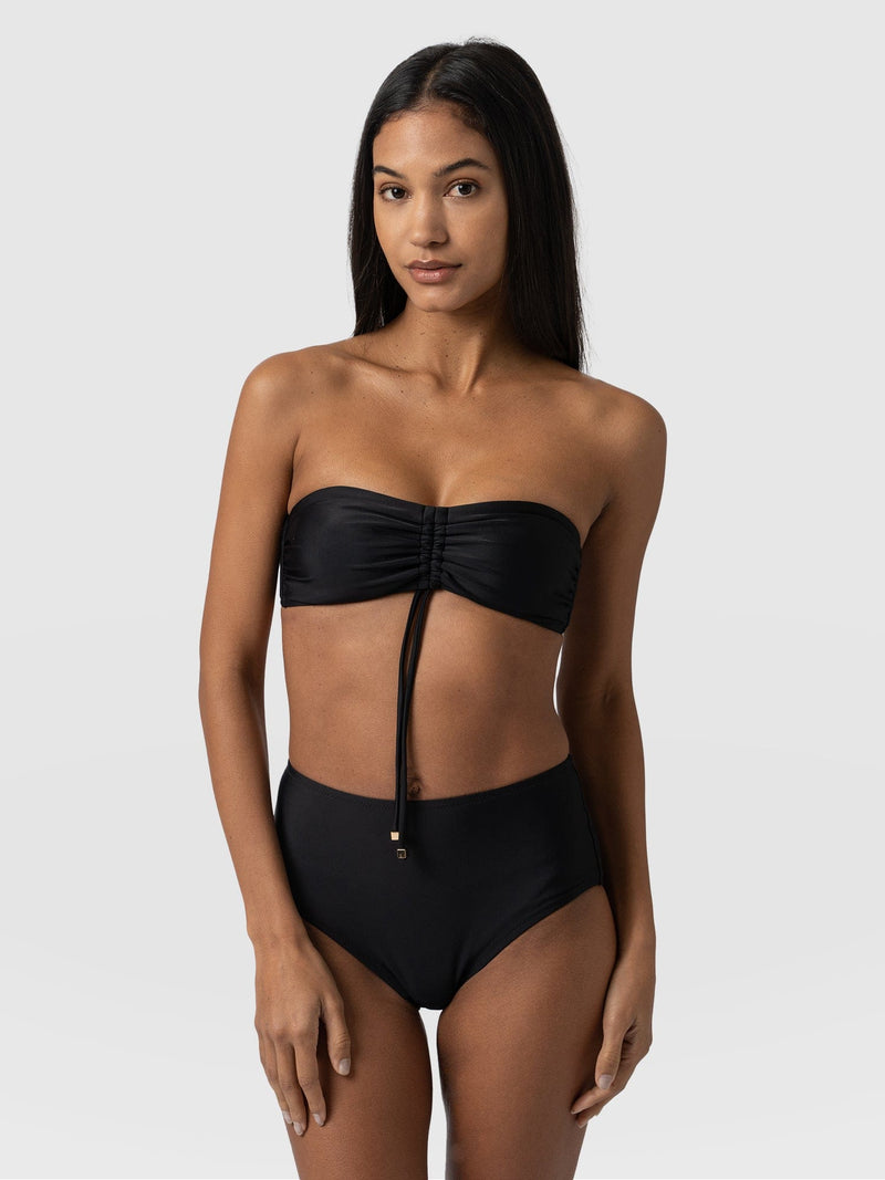 Nova High Waisted Bikini Bottom Black - Women's Swimwear | Saint + Sofia® UK