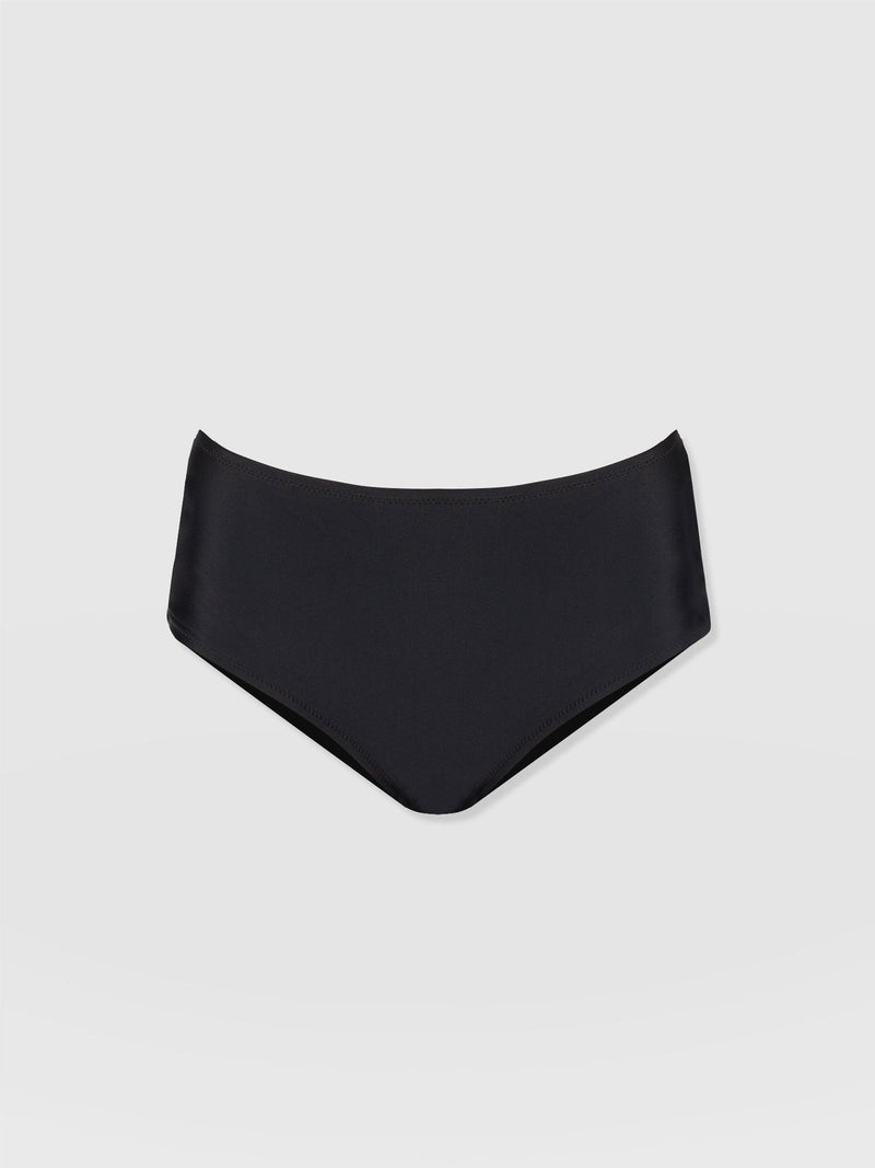 Nova High Waisted Bikini Bottom Black - Women's Swimwear | Saint + Sofia® UK