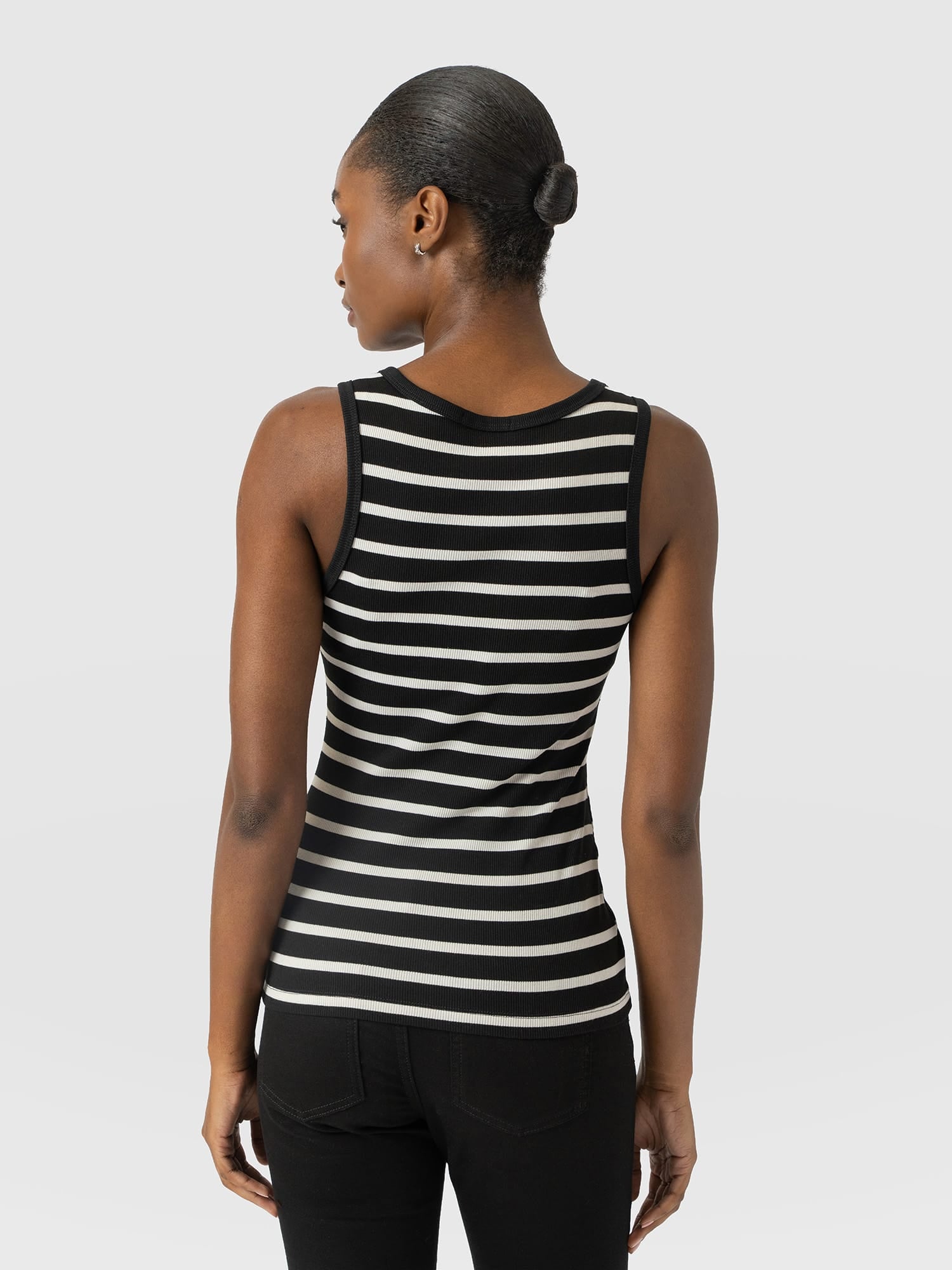 Nova Racer Vest - Black & White Stripe