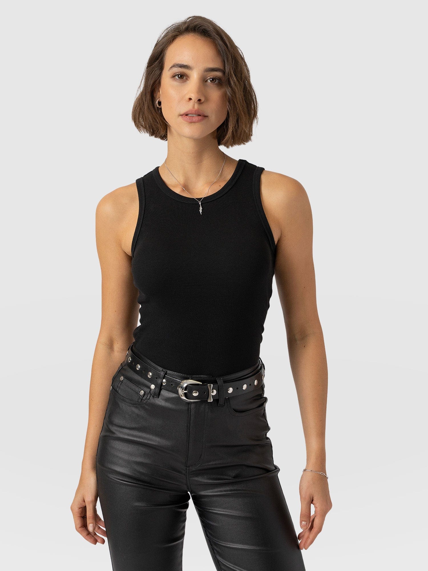 Nova Racer Vest - Black - Women's Vests | Saint + Sofia® UK