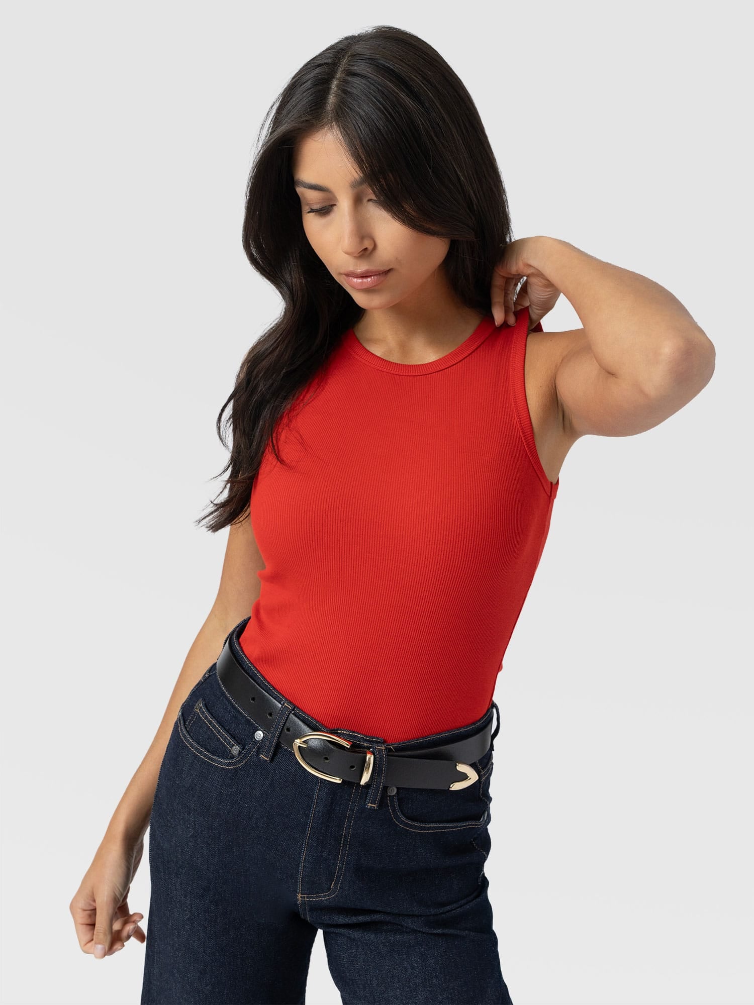 Nova Racer Vest - Burnt Orange - Women's T-shirts | Saint + Sofia® UK