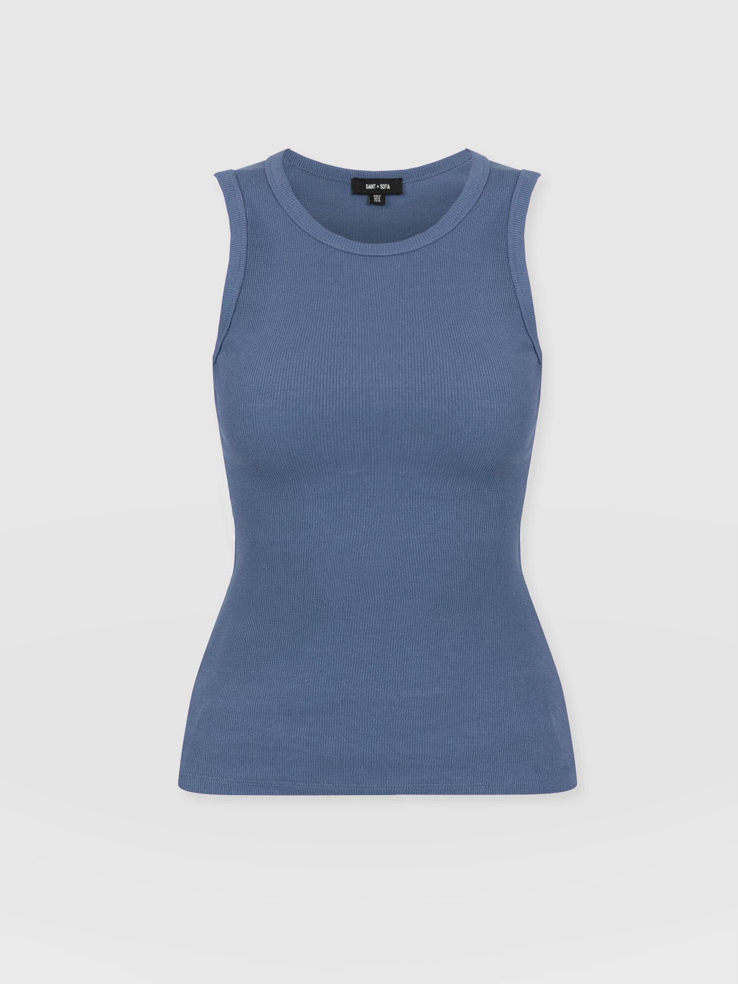 Nova Racer Vest Dusty Blue - Women's Vests | Saint + Sofia® UK