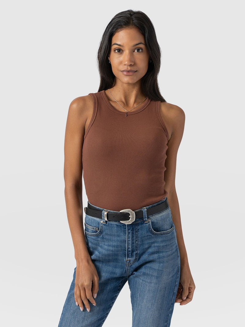 Nova Racer Vest - Russet Brown - Women's Vests | Saint + Sofia® UK