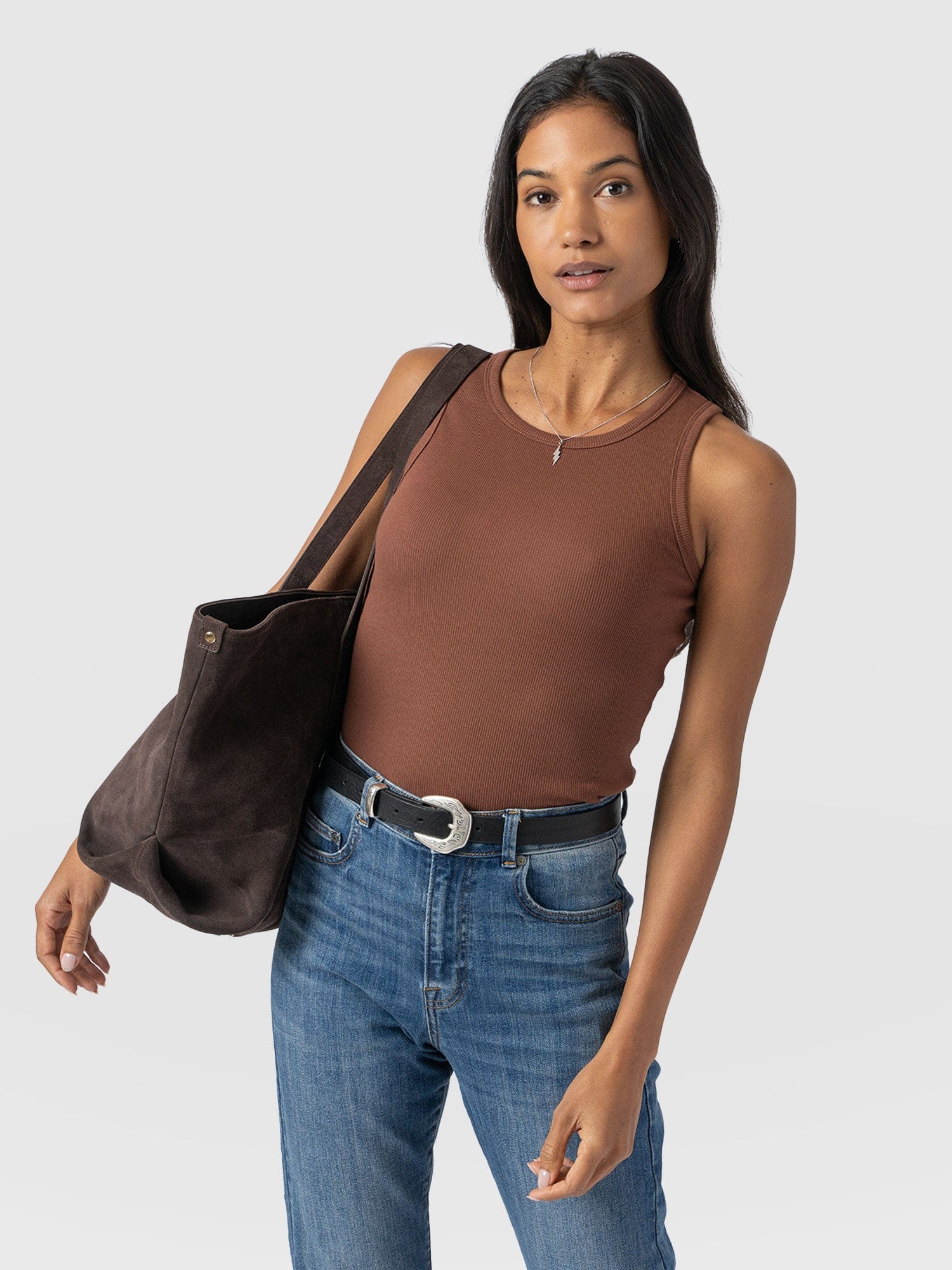 Nova Racer Vest - Russet Brown - Women's Vests | Saint + Sofia® UK