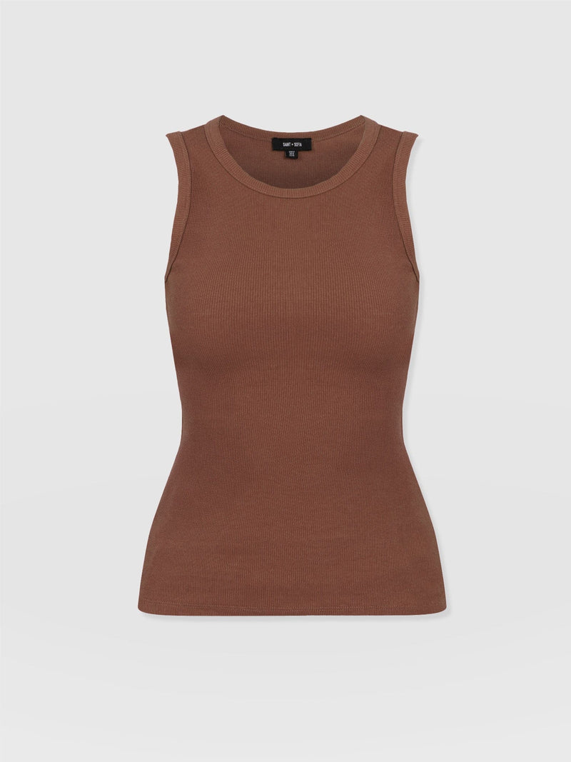 Nova Racer Vest - Russet Brown - Women's Vests | Saint + Sofia® UK