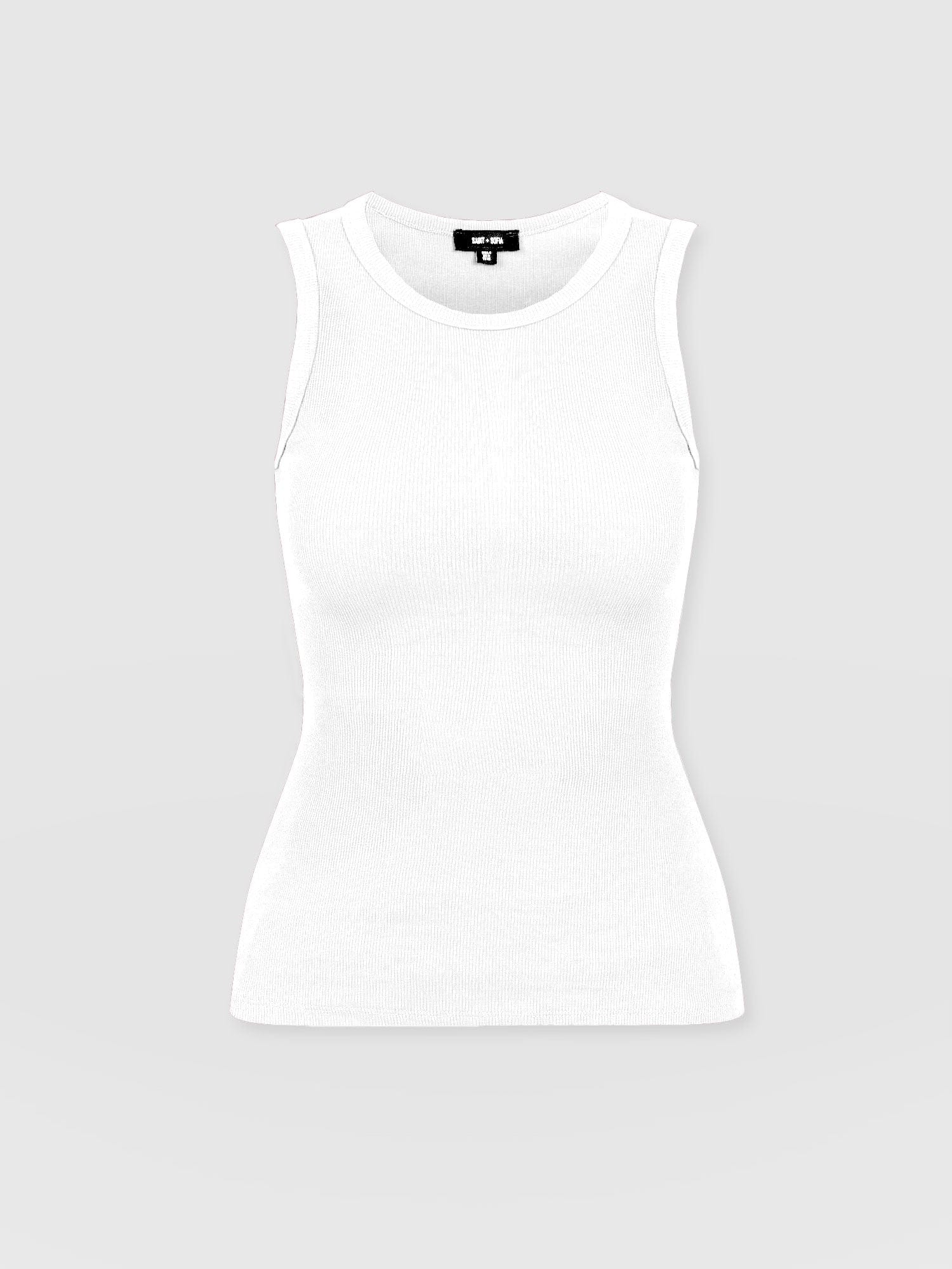 Nova Racer Vest White - Women's Vests | Saint + Sofia® UK