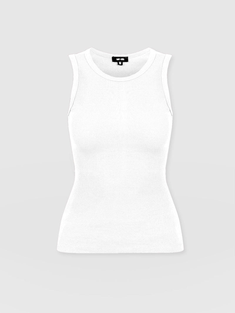 Nova Racer Vest White - Women's Vests | Saint + Sofia® UK